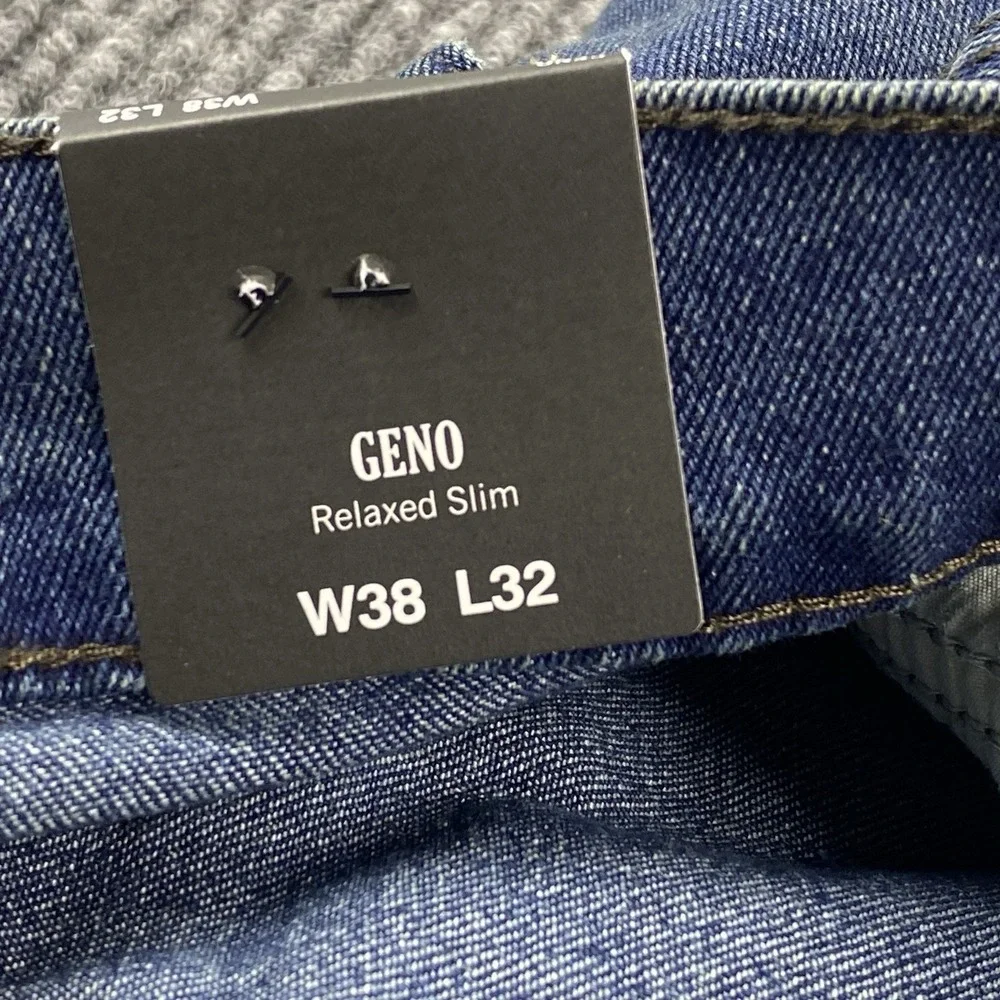 True Religion Geno Relaxed Slim Jeans Mens 38 Blue Flap Pocket Y2K Streetwear